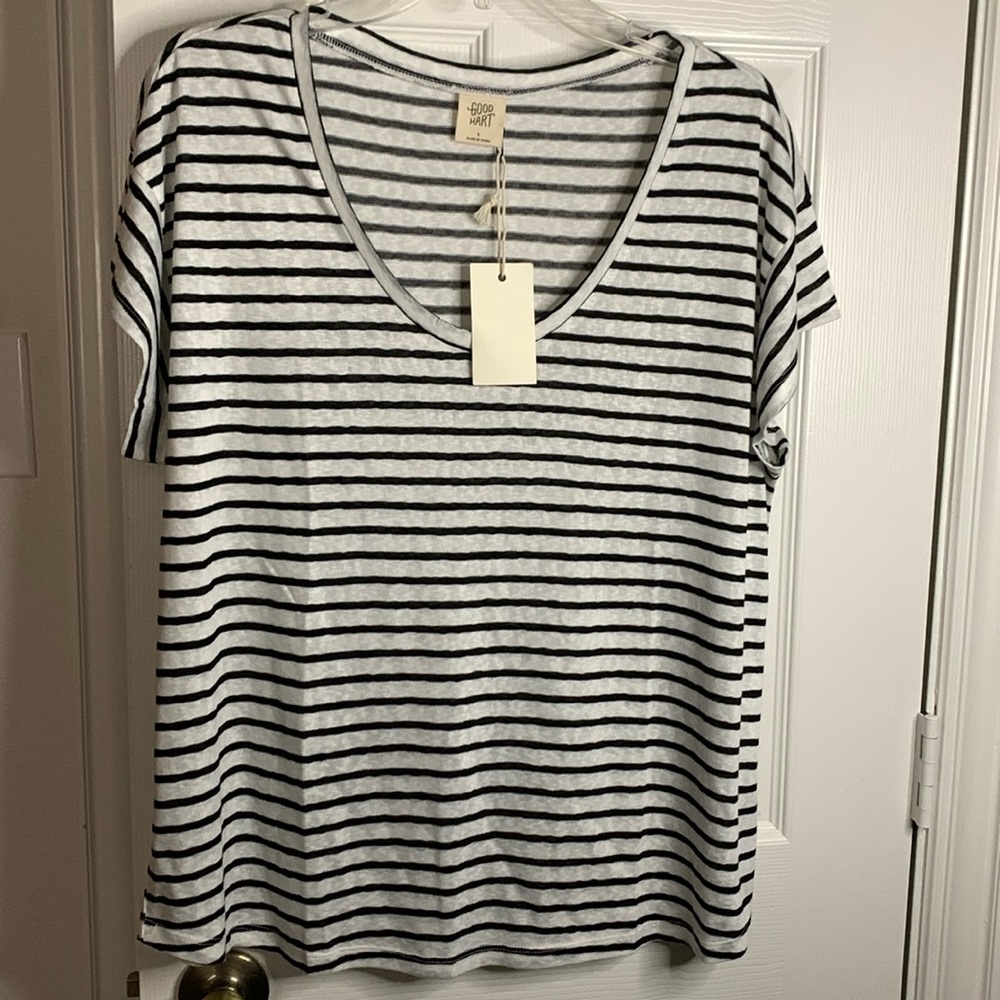 Black stripe slub tee Good Hart Large